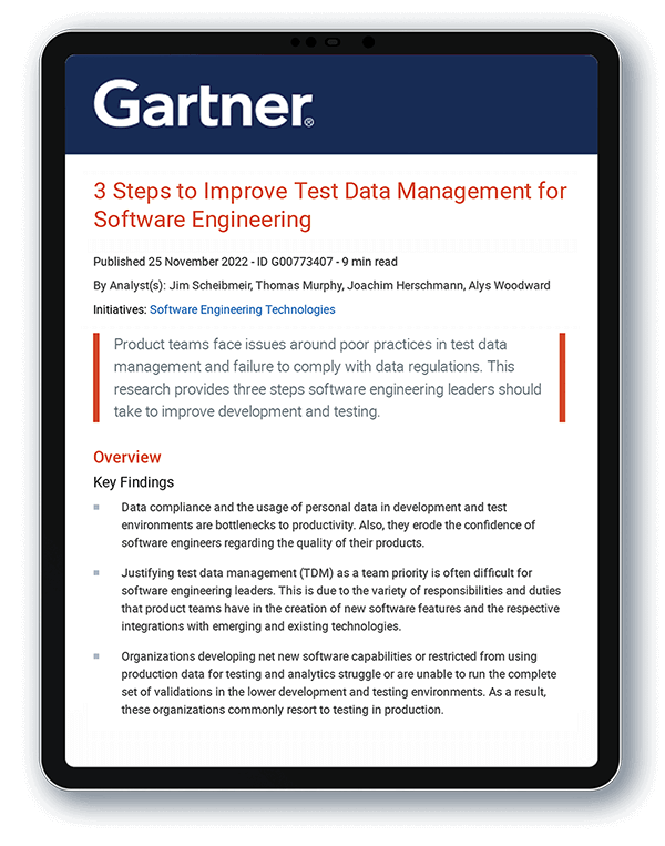 Gartner Report on Test Data Management Tools