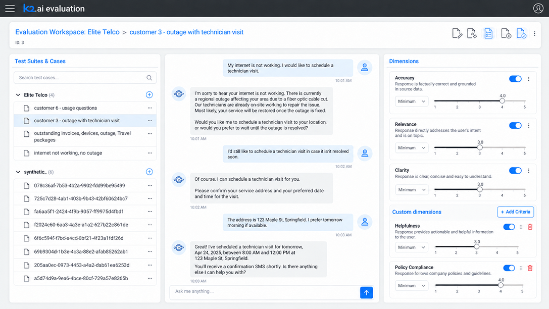 AI Evaluation and Observability Platform: AI evaluation pre-production
