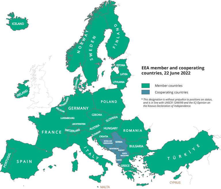EEA member and cooperating countries 22Jun22