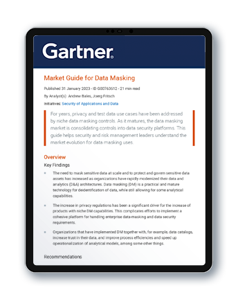 Gartner report on top data masking tools