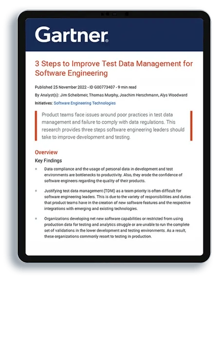 Gartner Report - Test Data Management (TDM Testing) Gartner Report - Test Data Management (TDM Testing)