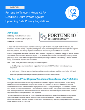 case study - Fortune 10 Telecom