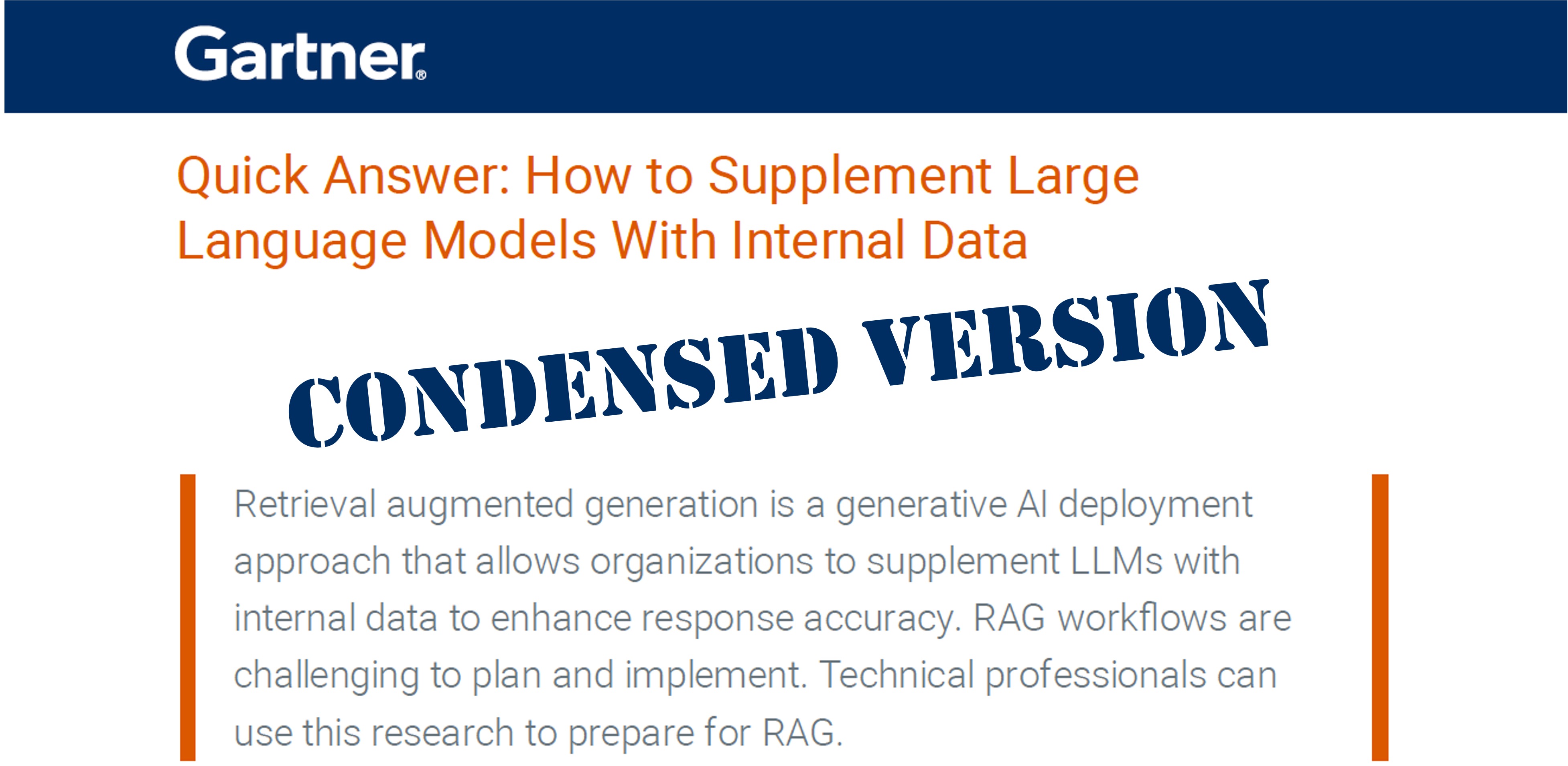 Gartner RAG Tips for Grounding LLMs with Relevant Internal Data